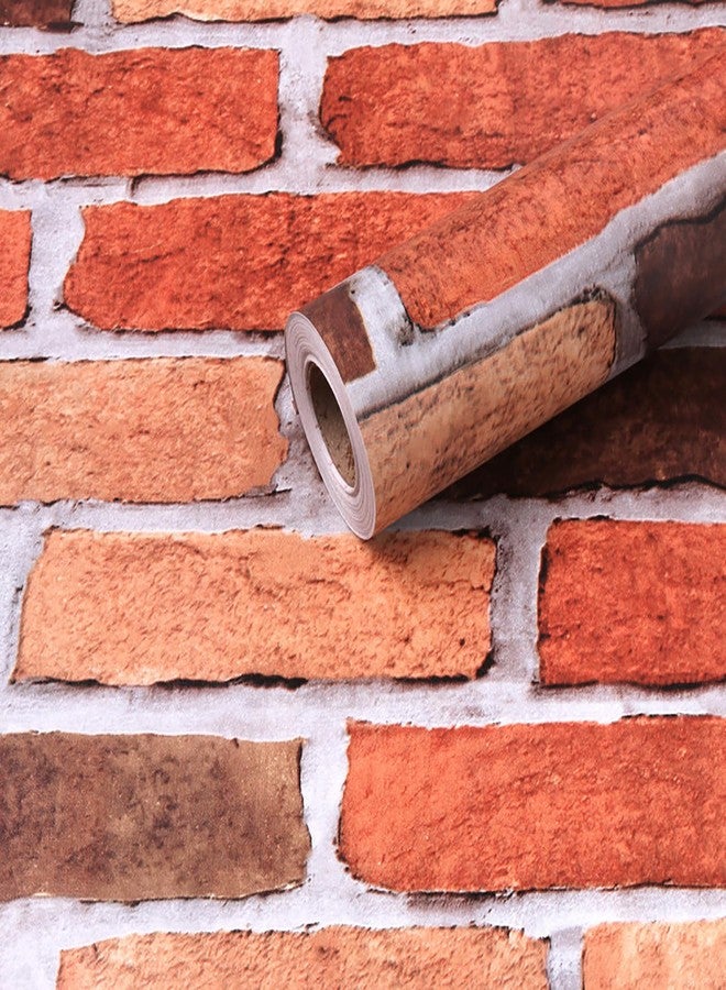 PIXELPACE Self-Adhesive Peel and Stick Kitchen Wall Stickers Wallpaper DIY PVC Shelf Liner, Furniture, Almirah, Table Top, Wardrobe, Kitchen Decoration Wall Sticker Count of (Brick-1, 1pcs) - Image 1